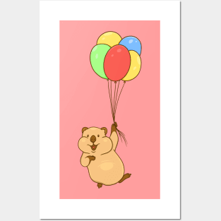 Quokka with air balloons Posters and Art